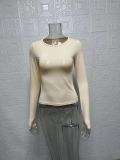 Solid Color Round Neck Slim Fit Long Sleeve T-Shirt Top