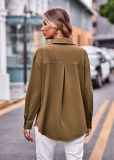 Casual Double Pockets and Single Button Closure Long-Sleeved Shirt