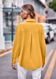 Casual Double Pockets and Single Button Closure Long-Sleeved Shirt