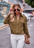 Casual Double Pockets and Single Button Closure Long-Sleeved Shirt