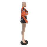 2023 Autumn/Winter Motorcycle Style Detachable Jacket Mini Skirt Two Piece Set