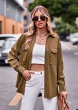 Casual Double Pockets and Single Button Closure Long-Sleeved Shirt