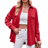 Casual Double Pockets and Single Button Closure Long-Sleeved Shirt
