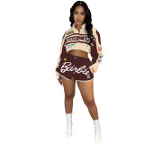2023 Autumn/Winter Motorcycle Style Detachable Jacket Mini Skirt Two Piece Set
