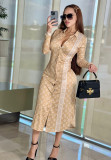 Sexy Long Sleeve Slit Bodycon Dress