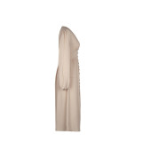 Solid Color Long Sleeve Slit Midi Dresses