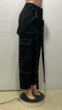 Bring The Fun Casual denim Cargo Pants Black/Blue