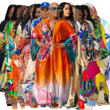 Summer Cardigan Satin Open Front Long Kimono Swimsuit Cover Ups Imitation Silk Robe Plus Size