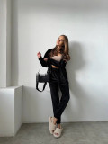 Casual Velvet Zipper Long Sleeves Pockets Sweatshirts Two Pieces