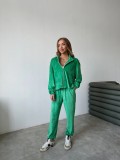 Casual Velvet Zipper Long Sleeves Pockets Sweatshirts Two Pieces