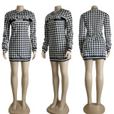 Houndstooth Fashion Print Dresses