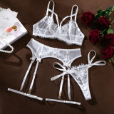 Sexy Lingerie Lace See Through Three-piece Set