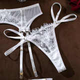 Sexy Lingerie Lace See Through Three-piece Set