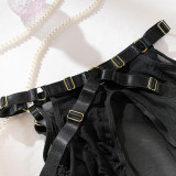 Strap Splicing See Through Sexy lingerie set