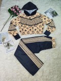 Casual Sportswear Zipper Hooded Sweatshirts Wide Leg Two-piece Set