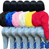 Star Embossed Thumb Buckle Padded Warm Jacket
