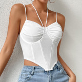 Fishbone Rhombus Design Mesh Camisole