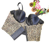 Seductive Leopard Print Built-in Padding Crop Top