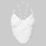 Fishbone Rhombus Design Mesh Camisole