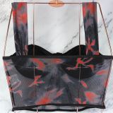 Printed Mesh Steel-Boned Fishbone Structure Wide Straps Bustier