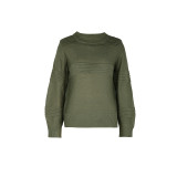 Solid Color Long Sleeve Women's Pullover Sweater
