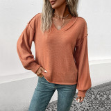 Autumn/Winter Fashion Solid Women's Long Sleeve V Neck Sweaters