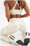 Elastic Bronzing Women's High Waist Sports Leggings Butt Lifting Gym Fitness Running Yoga Pants