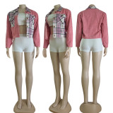 Plaid Patchwork Corduroy Casual Jackets