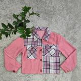 Plaid Patchwork Corduroy Casual Jackets