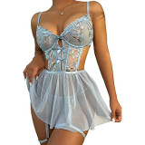 Women's Sheer Embroidered Mesh Cutout Perspective Cami Sleep Lingerie