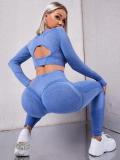 Seamless Peach Tight Yoga Suit Set Sports Running Fitness Clothes Two-piece Set