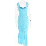 Elegant Spaghetti Straps Fish-tail Dress