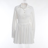 Waist-cinching Slimming Shirt Dress