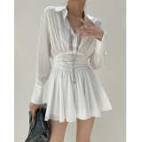Waist-cinching Slimming Shirt Dress
