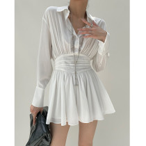 Waist-cinching Slimming Shirt Dress