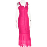 Elegant Spaghetti Straps Fish-tail Dress