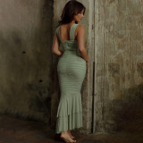 Elegant Spaghetti Straps Fish-tail Dress