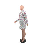 2023 Autumn Fashion Print Women's Shirt Dress