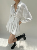 Waist-cinching Slimming Shirt Dress