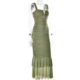 Elegant Spaghetti Straps Fish-tail Dress