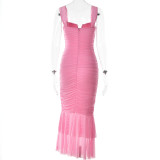 Elegant Spaghetti Straps Fish-tail Dress
