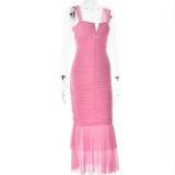 Elegant Spaghetti Straps Fish-tail Dress
