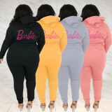 Fashion Hot Drill Sports Women's Plus Size Long Sleeve Hoodie Casual Suit