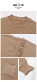 Autumn Solid Color Long Sleeve Pullover Sweater