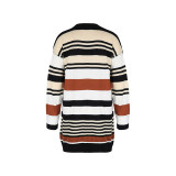 Color Block Long Sweater Cardigan