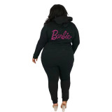 Fashion Hot Drill Sports Women's Plus Size Long Sleeve Hoodie Casual Suit