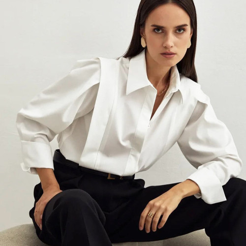 Cotton Right Angle Shoulder Shirt for women