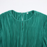 Long Sleeves Pleated A-line Dress