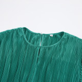 Long Sleeves Pleated A-line Dress