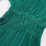 Long Sleeves Pleated A-line Dress